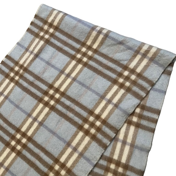 Burberry London Baby Blue Nova Check 100% Cashmere Scarf - Picture 5 of 13